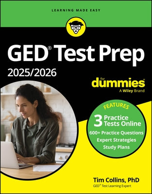 GED Test Prep 2025/2026 for Dummies: Book + 3 Practice Tests Online by Collins, Tim