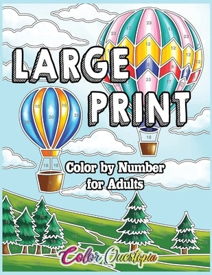 Large Print Color by Number for Adults: Coloring Book Volume 2 - A Variety of Simple, Easy Designs for Relaxation by Color Questopia